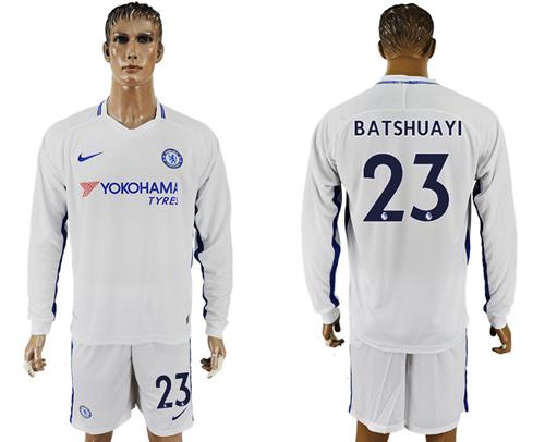 Chelsea #23 Batshuayi Away Long Sleeves Soccer Club Jersey